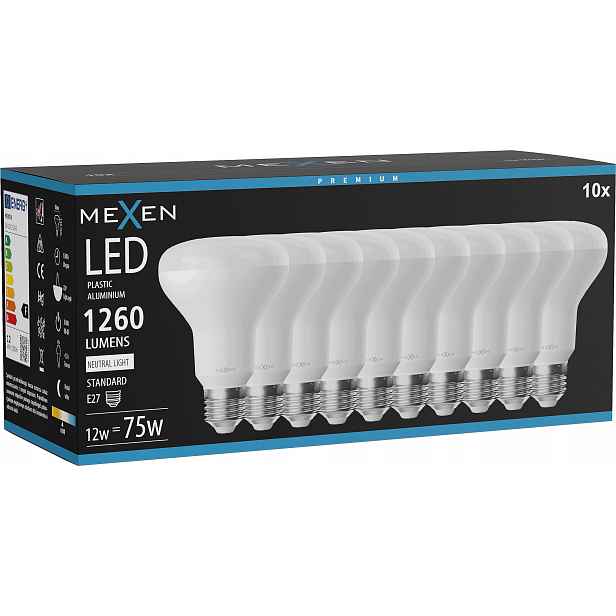 Mexen Nova 10X Led Žárovka E27 R80 12W Neutrální Bílá 4000K 1260 LM