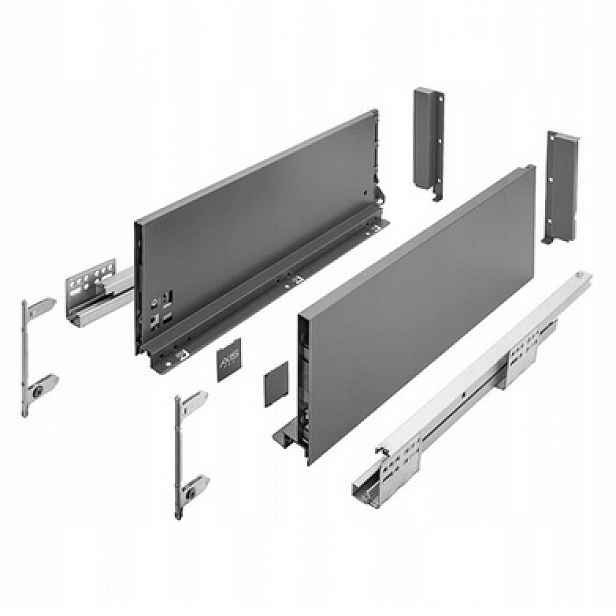 Šuplík Gtv Axis Pro B. Vysoká L250 H199 Antracit S Tlumením Dovírání Plný Výsuvu