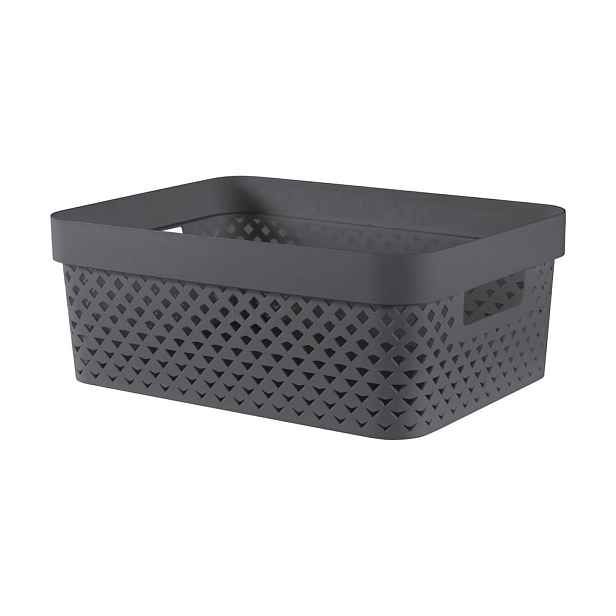 Tmavě šedý plastový úložný box 36x27x14 cm Pure – Curver