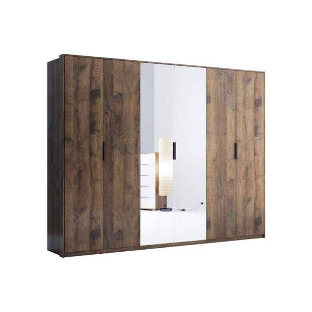 Velká 6dveřová šatní skříň dub fregata Quadro