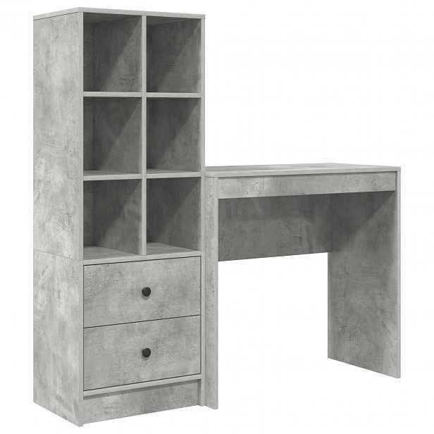 vidaXL Stůl Betonově šedá 125,5 x 40 x 127 cm 2 ks
