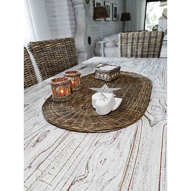 Velká rustikální ratanová podložka Hampton Rattan pod talíře 75 cm