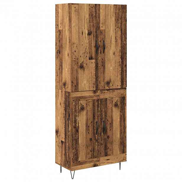 vidaXL Vysoký bufet 2 ks Staré dřevo 69,5 x 34 x 180 cm