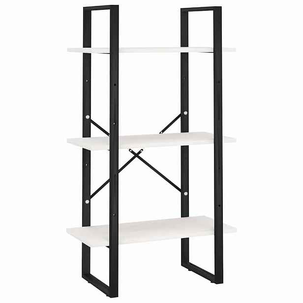 vidaXL Úložný regál bílý 60 x 30 x 105 cm masivní borovice