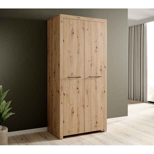 Dvoudveřová šatní skříň 93 cm FERA - dub artisan