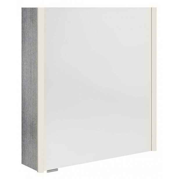Sapho Alix - Zrcadlová skříňka s LED osvětlením 66x70x18 cm, 2x dvířka, P/L, dub stříbrný AX166-0011