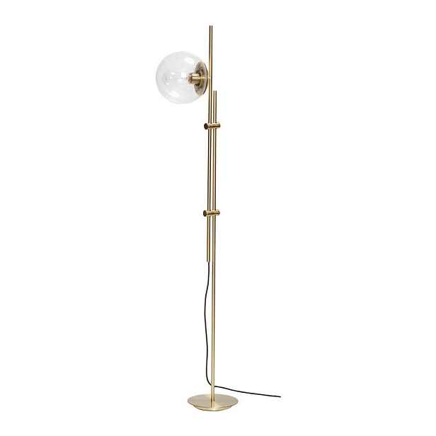 Stojací lampa v mosazné barvě se skleněným stínidlem (výška 147 cm) Bubble – Hübsch