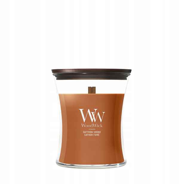 Střední vonná svíčka WoodWick Saffron Smoke