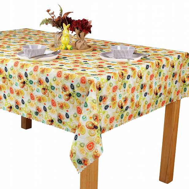 Vánoční ubrus odolný proti skvrnám – velikonoční imprese 140 x 310 cm