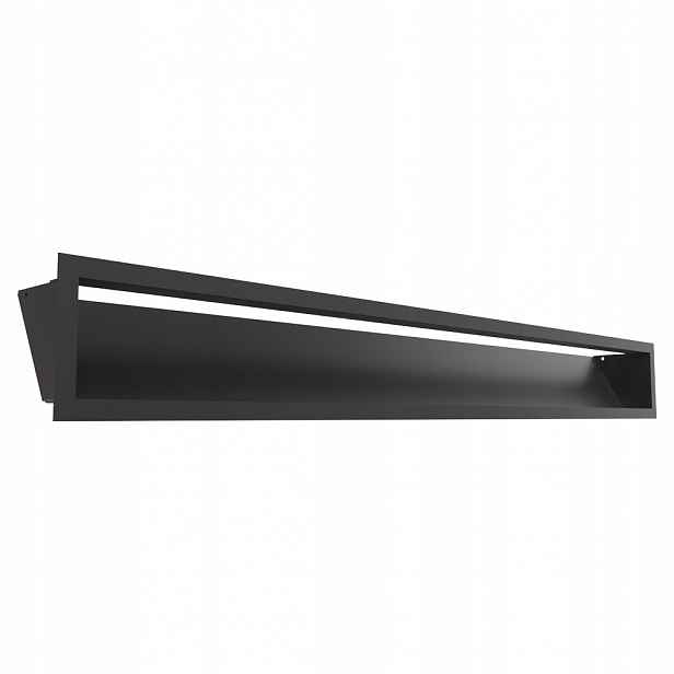 Ventilační Mřížka Krbová Luft 12X100 cm Sf Kovová Černá Do Krbu