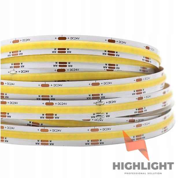 10 m Led pásek Cob Cct 24V 16W 3000-6500K teplý/studený 640LED/m Dual White