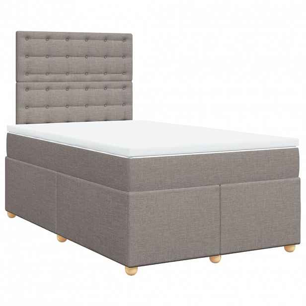 vidaXL Box spring postel s matrací taupe 120x200 cm textil
