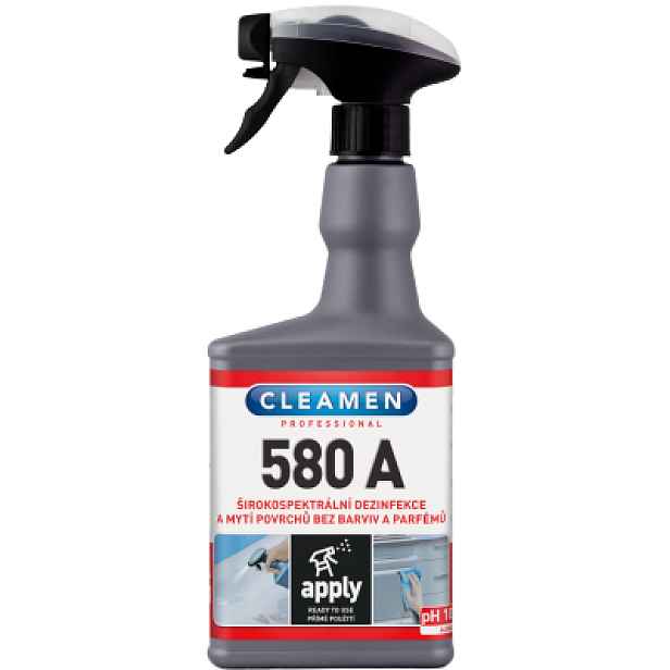 CLEAMEN 580 A širokospektrální dezinfekce a mytí povrchů bez barviv a parf. 550 ml