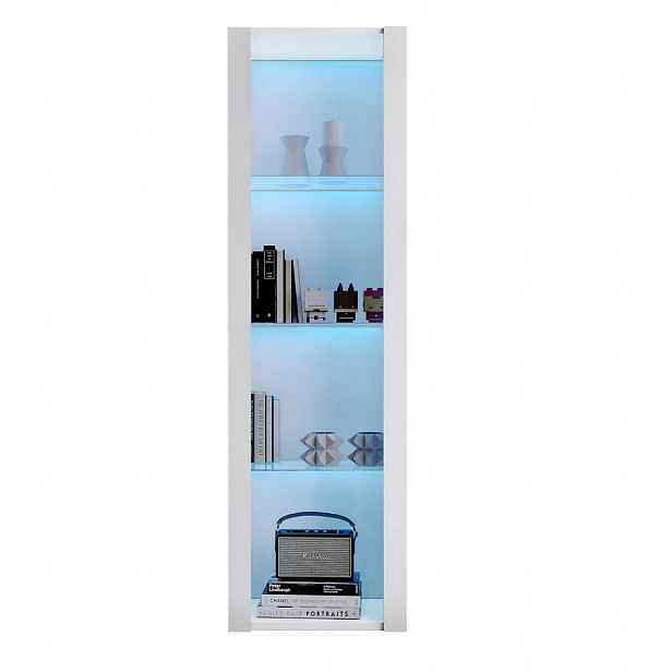 Modfu VITRÍNA z dřevotřísky 55x38x166 cm bílá s LED osvětlením a vysokým leskem