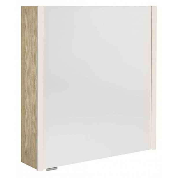Sapho Alix - Zrcadlová skříňka s LED osvětlením 66x70x18 cm, 2x dvířka, P/L, jilm bardini AX166-0013