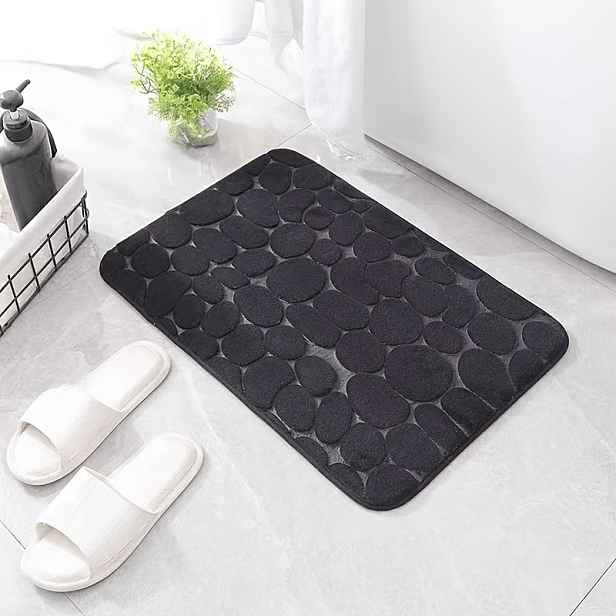 TEMU 1 ks Koupelnový Koberec s Dlaždicovým Vzorem, 100% Polyester, Měkký, Savý, Protiskluzový, Pratelný, Bez Parabenů, Ideální pro Sprchu a Dekoraci