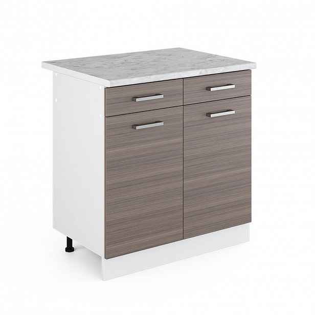 Vicco UNIVERZÁLNÍ ZÁKLADNÍ JEDNOTKA R-Line Šedá 80 cm se zásuvkami a dvířky, s pracovní deskou