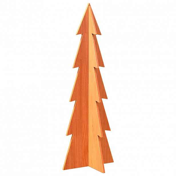 vidaXL Dřevěný vánoční stromek na ozdoby voskově hnědý 112 cm borovice