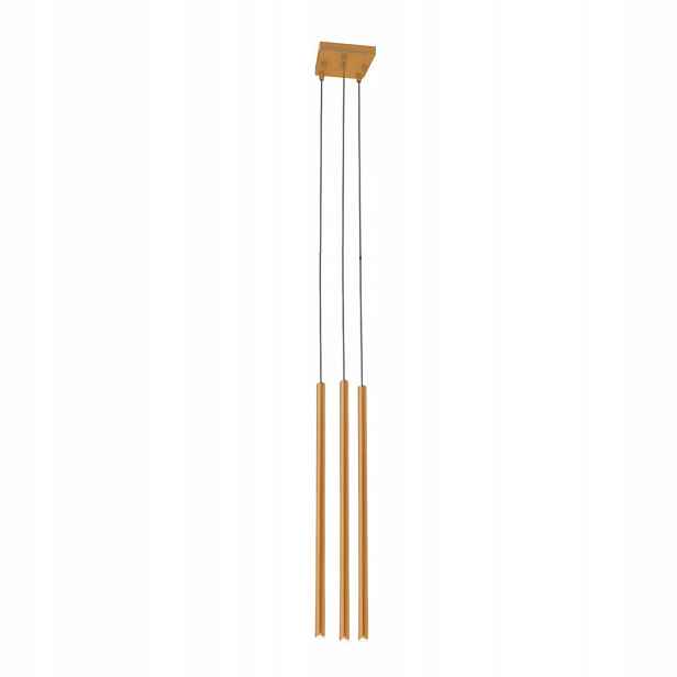 Závěsná lampa minimalistická zlatá 3 trubky obdélníková pod strop Shilo