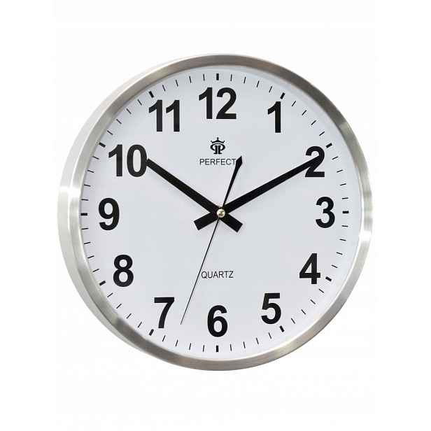 Nástěnné hodiny Perfect PW352 Aluminum Bílý Ciferník 30 CM