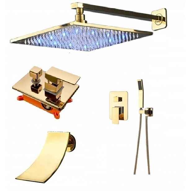 Sprchová baterie zlatá Vodopád Gold 30 Led