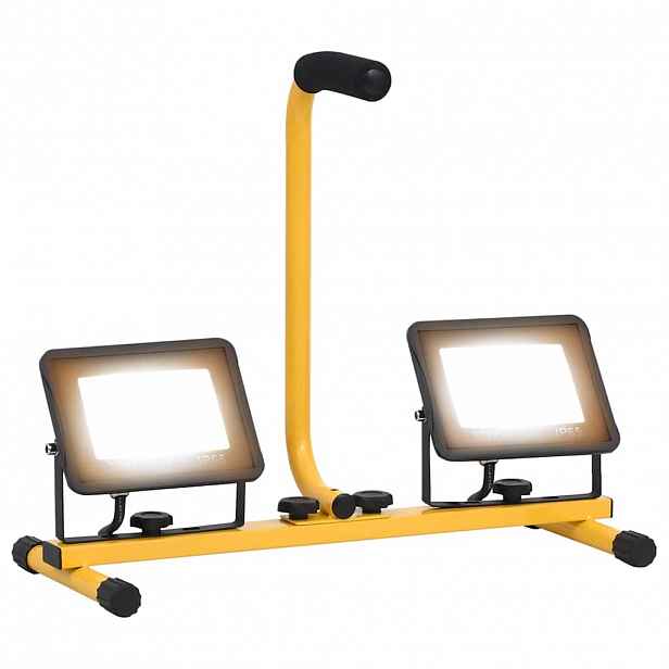 vidaXL LED reflektor s rukojetí 2 x 30 W teplé bílé světlo