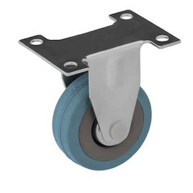 Pevné pojezdové kolo d100/65kg, šedý kaučuk, kluzné ložisko