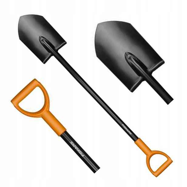Rýč ostrá ocelová Fiskars 117 cm pro zahradu stavebnictví pozemku