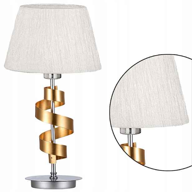 Stolní lampa Gabinetová 1x60W E27 Zlatá se stínidlem