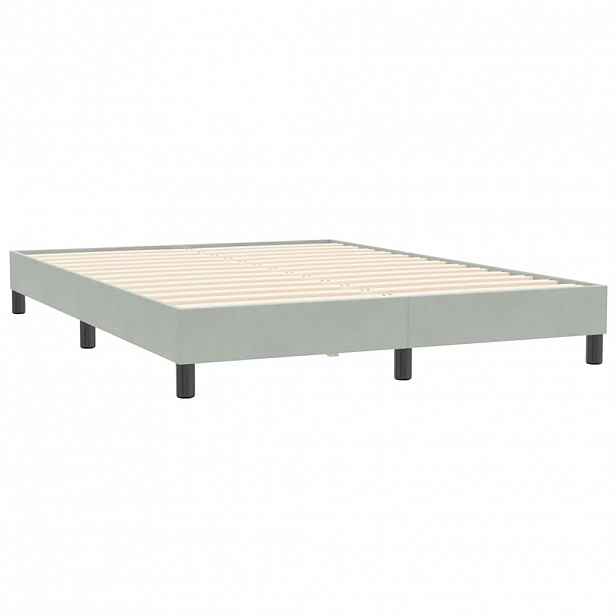 vidaXL Rám postele bez matrace světle šedá 140x210 cm samet