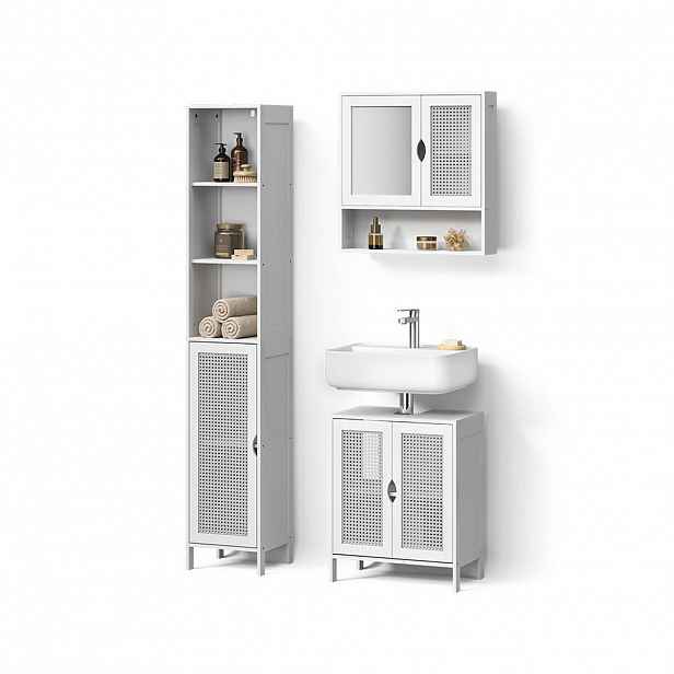 Livinity® KOUPELNOVÝ NÁBYTEK Mincio, Bílá, 3dílná