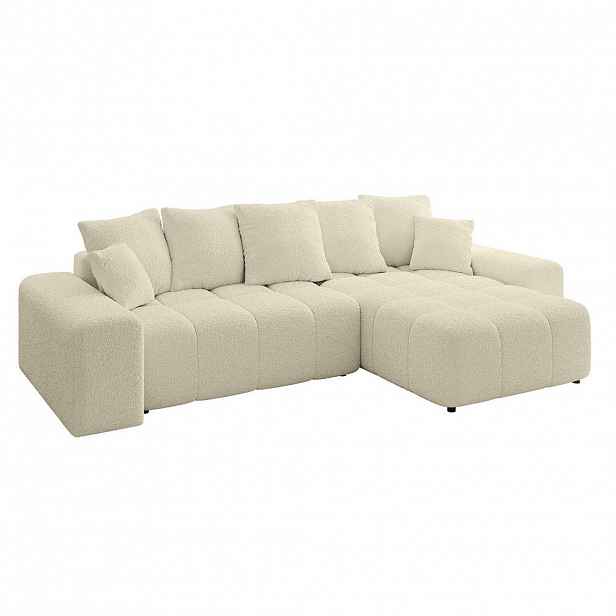 ALTDECOR ROHOVÁ SEDACÍ SOUPRAVA s otomanem vpravo ENIL-L 297x189x68 béžová buklé