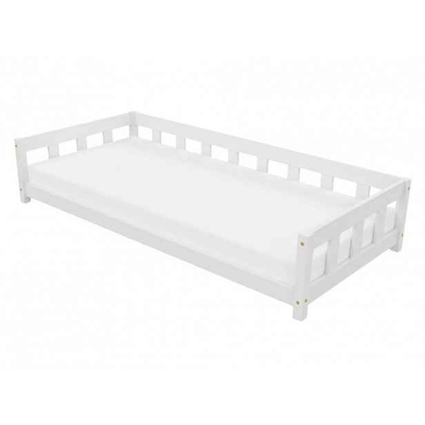 Benlemi Jednolůžková postel PLOTTY se zábranou Zvolte barvu: Bílá, Zvolte rozměr: 90x160 cm, Zvolte zábranu: S otevřeným vstupem