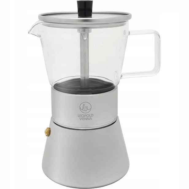 Leopold Vienna Otto Moka konvička, sklo/nerez, Výška: 240 mm, Délka: 180 mm