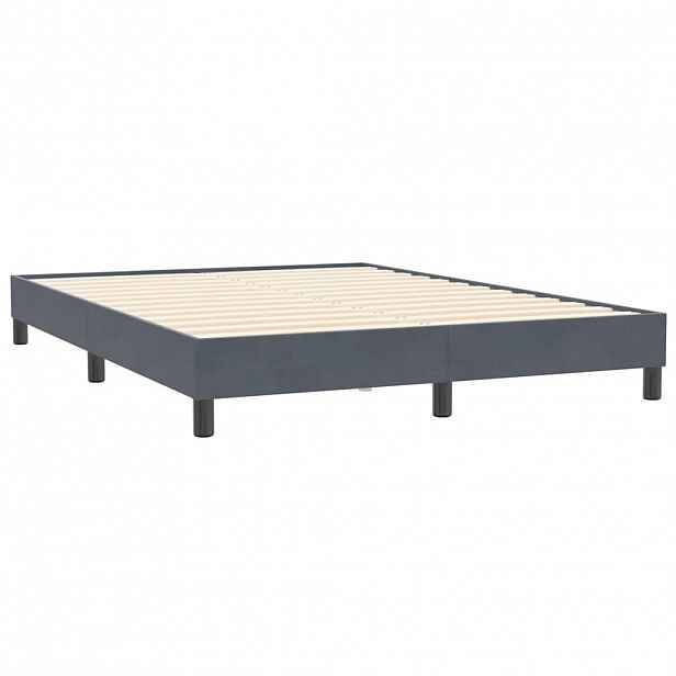 vidaXL Rám postele bez matrace Tmavě šedá 140x210 cm Samet