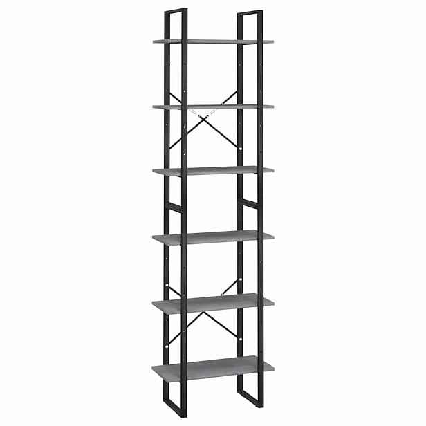 vidaXL Úložný regál šedý 60 x 30 x 210 cm masivní borové dřevo