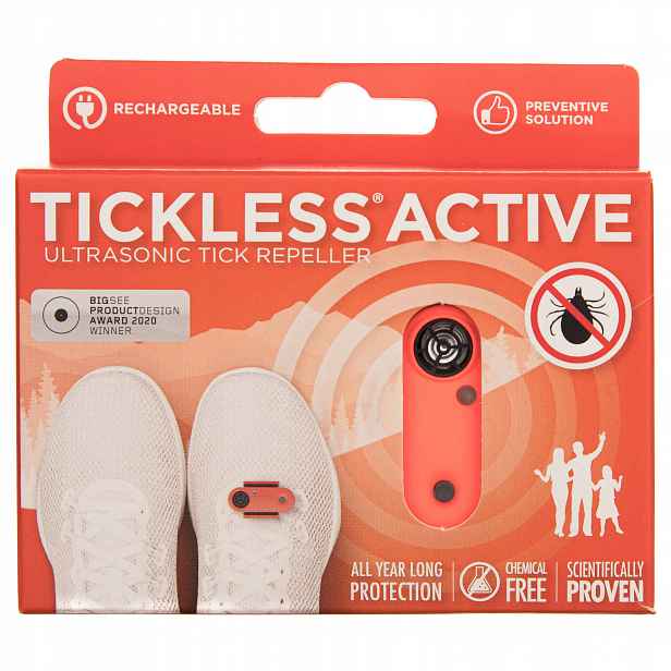 Zařízení na ochranu proti klíšťatům Tickless Active Coral Usb pro lidi