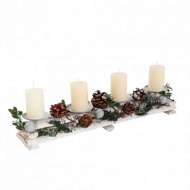 MCW ADVENTNÍ ARANŽMÁ SE SVÍČKAMI – bílé