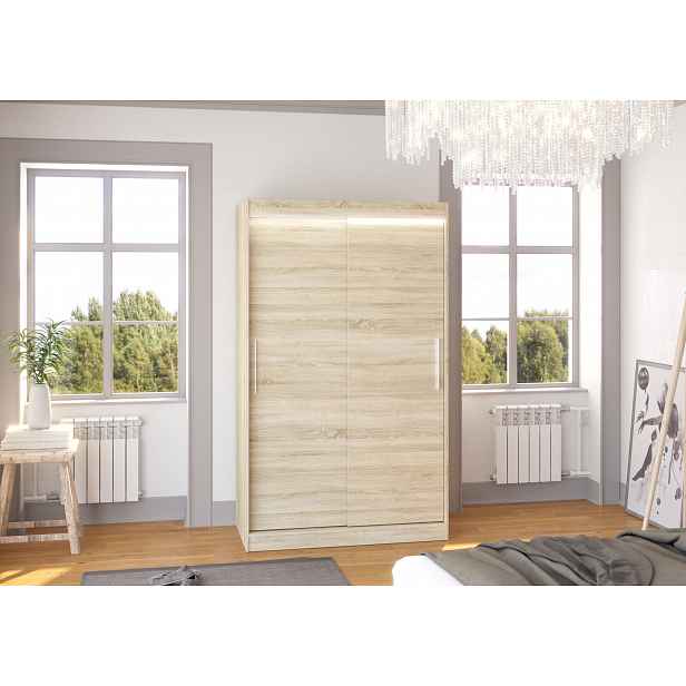 Policová šatní skříň 120 cm GABNA - dub sonoma
