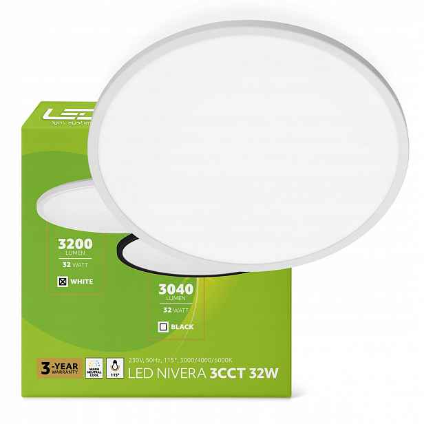 stropní svítidlo Led stropní svítidlo 32W IP54 3 barvy světla Cct 3200lm bílá