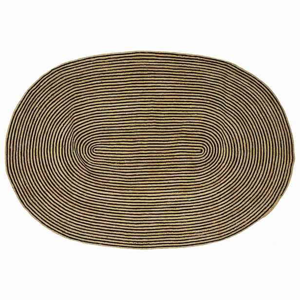 vidaXL Koberec do oblasti Přirozená a černá 152 x 245 cm juta