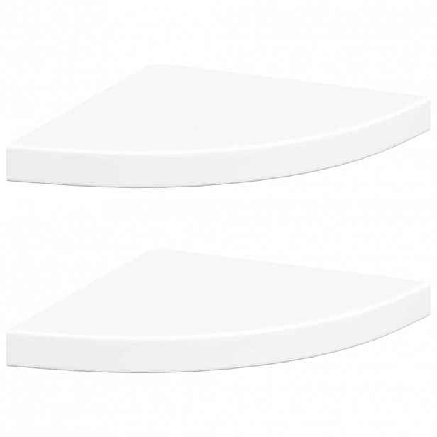 vidaXL Plovoucí rohové police 2 ks bílé 35x35x3,8 cm MDF