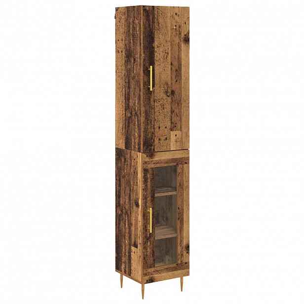 vidaXL Vysoký bufet 2 ks Staré dřevo 34,5 x 34 x 180 cm