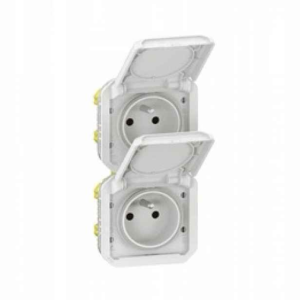 Nové Plexo Vertikální zásuvka, mechanismus 16A-250V~- bílá Legrand 069643L