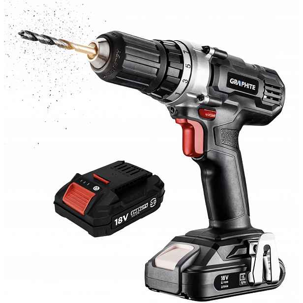 Graphite Aku Vrtačka 58G006 Energy+ 18V Akumulátor 2AH Napájecí Zdroj Kpl