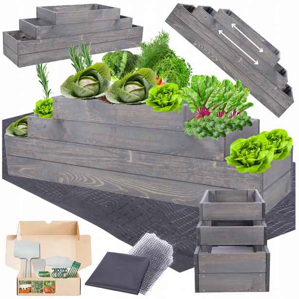 Kaskádová skříň regulovatelná impregnací zeleninová zahrada zvýšená 36x120x30