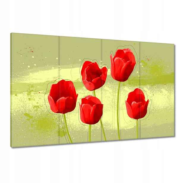 Obrazy 120x80 Červené Máky Květiny Abstrakce