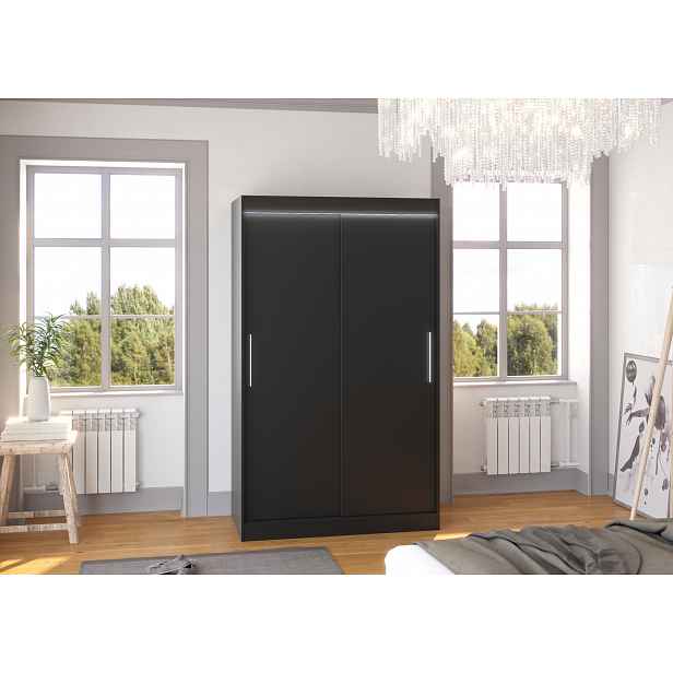 Policová šatní skříň 120 cm GABNA - černá