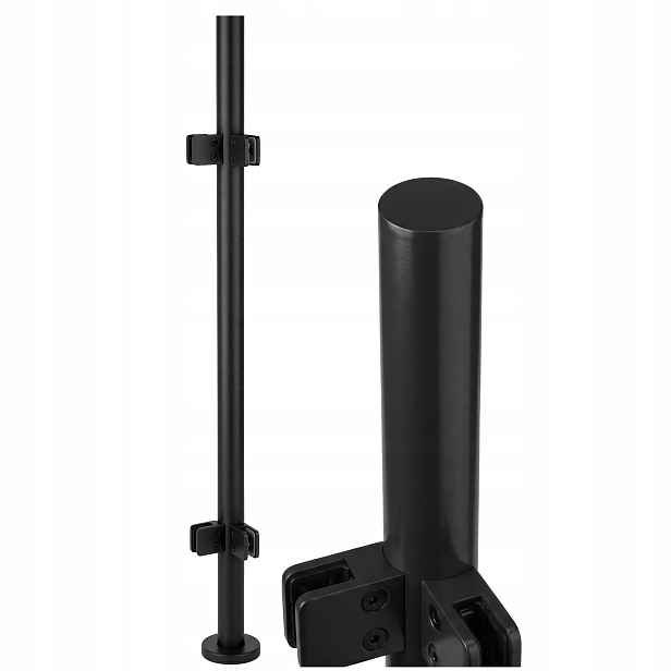 Rohový Sloupek 100 cm pro skleněné zábradlí 4 Úchytky Černý Hladký Loft