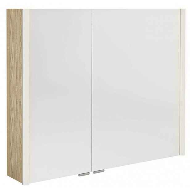 Sapho Alix - Zrcadlová skříňka s LED osvětlením 86x70x18 cm, 2x dvířka, jilm bardini AX186-0013
